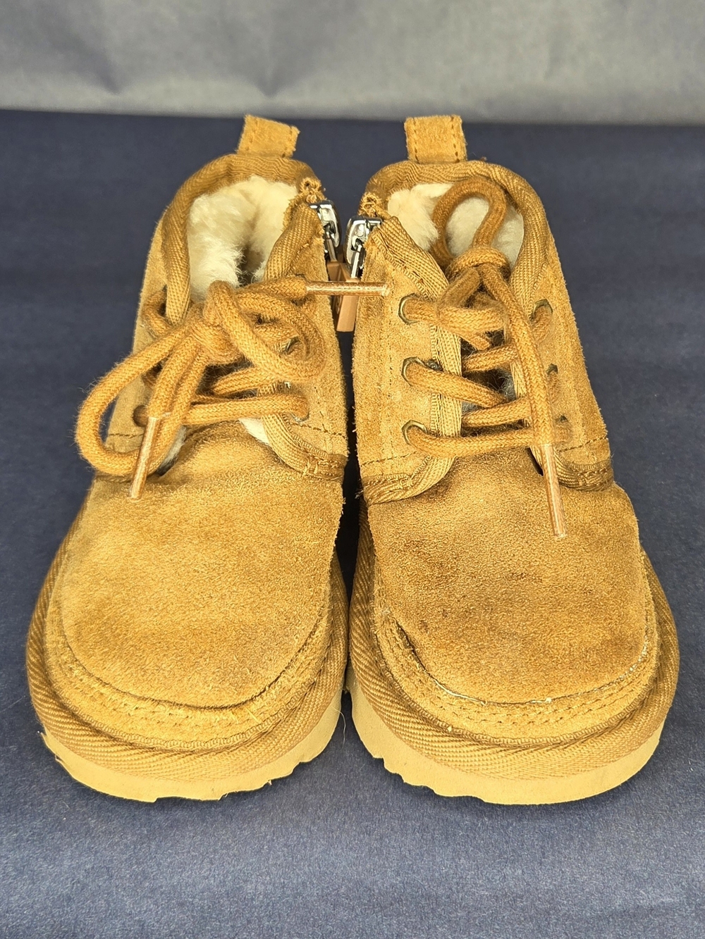 UGG Kids Suede Lace-Up Boots in Chestnut